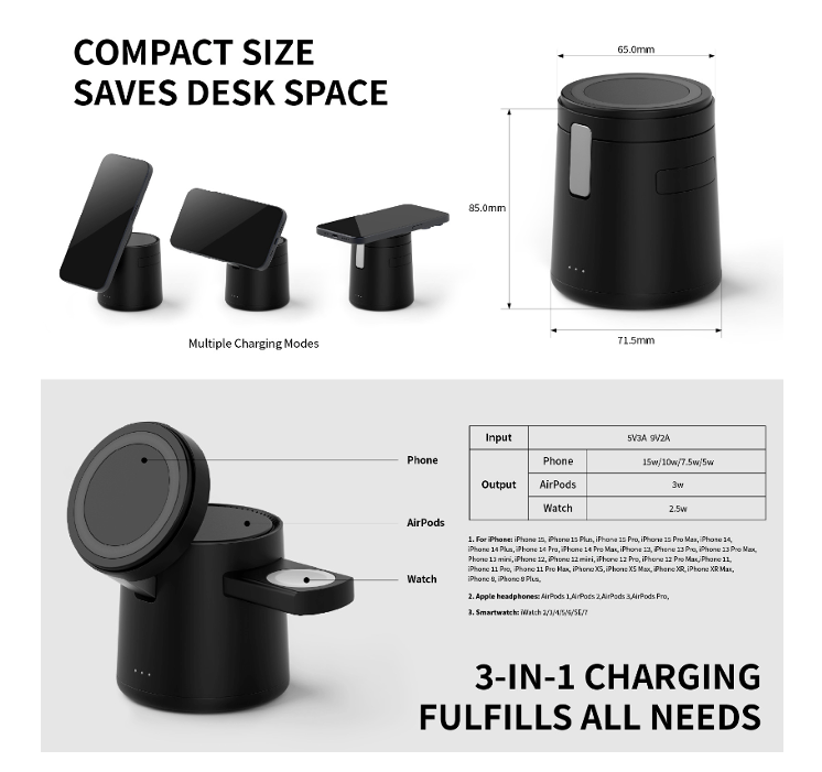 BambuPower 3X Charging Station (3-in-1, 15W)